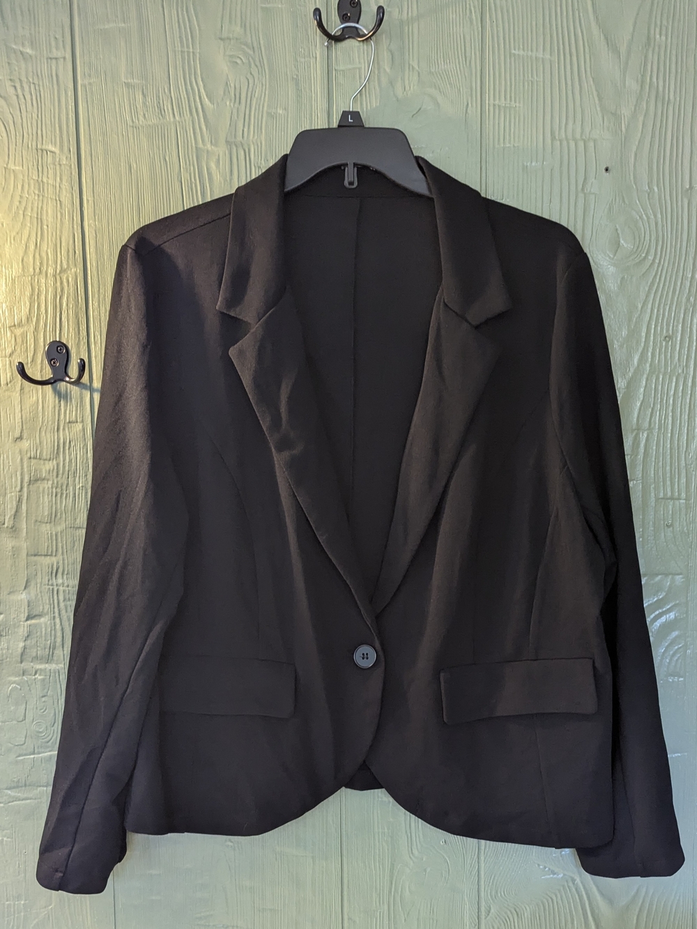 Black Women's Single-Button Blazer Jacket
